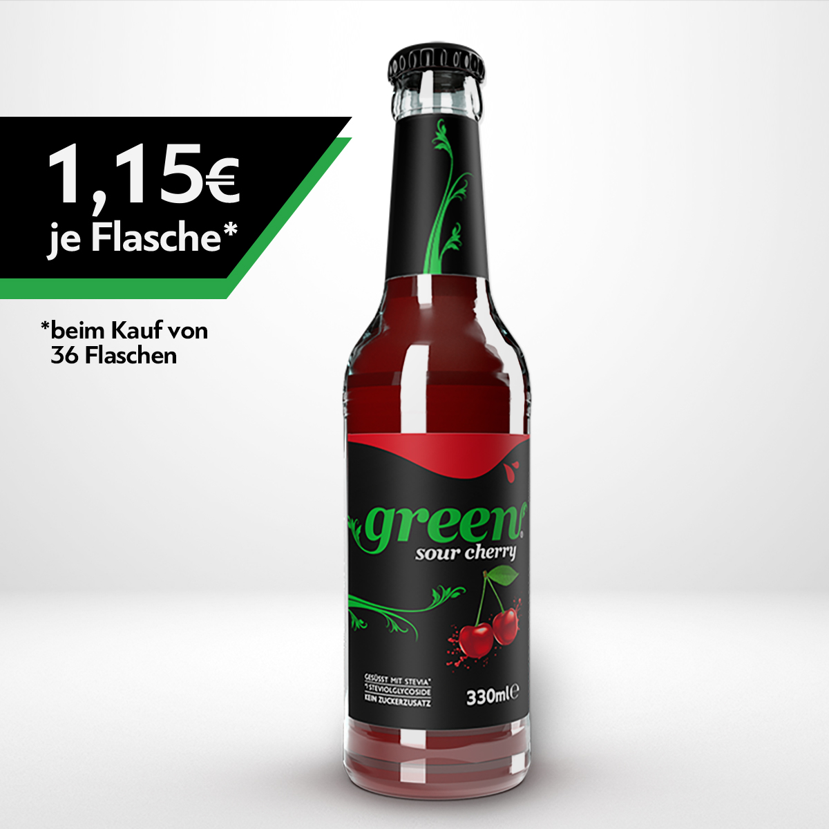 Green Sour Cherry- 18 x 0,33L Mehrweg-Glasflasche