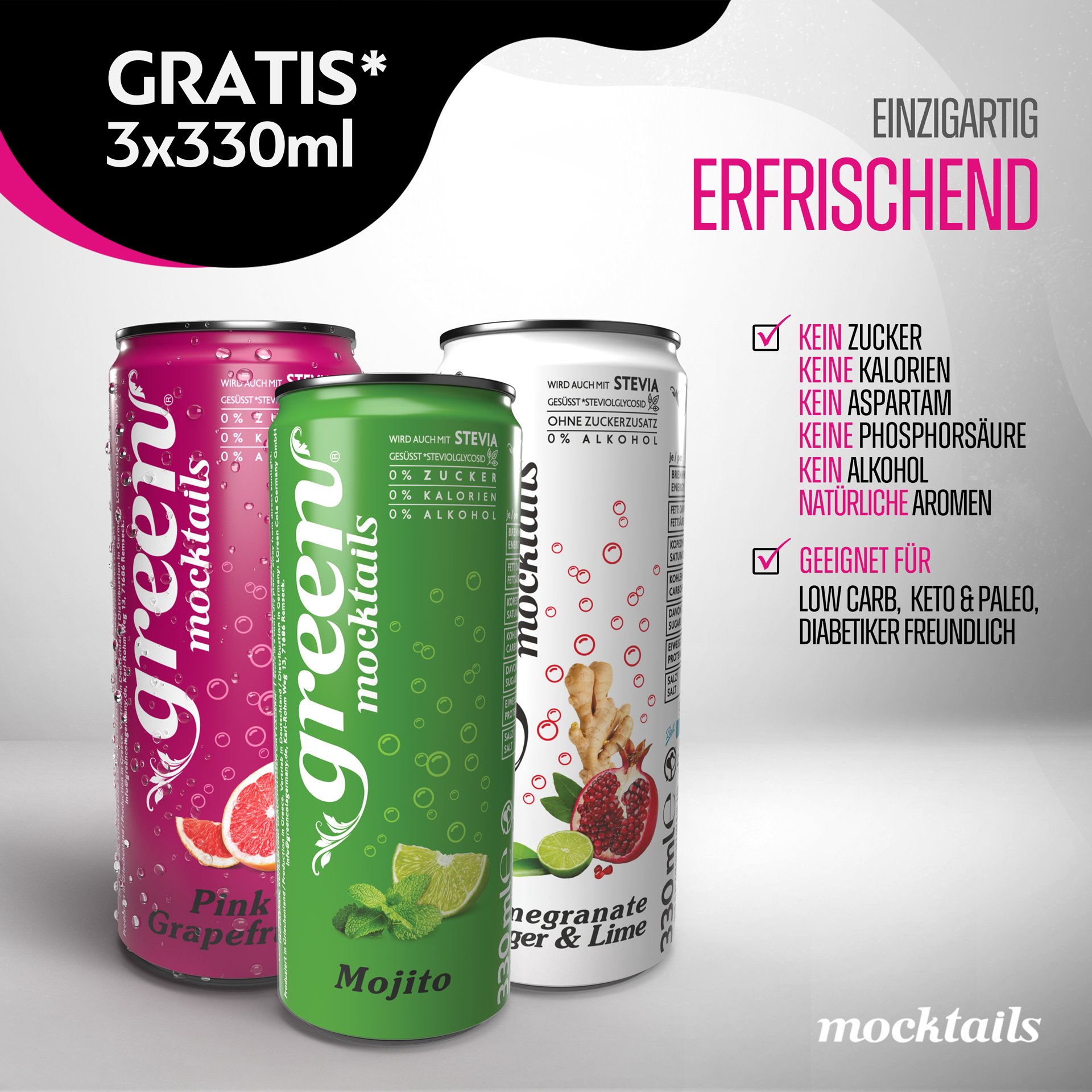 Gratis - Probierpaket Green Mocktails 3x330ml DPG