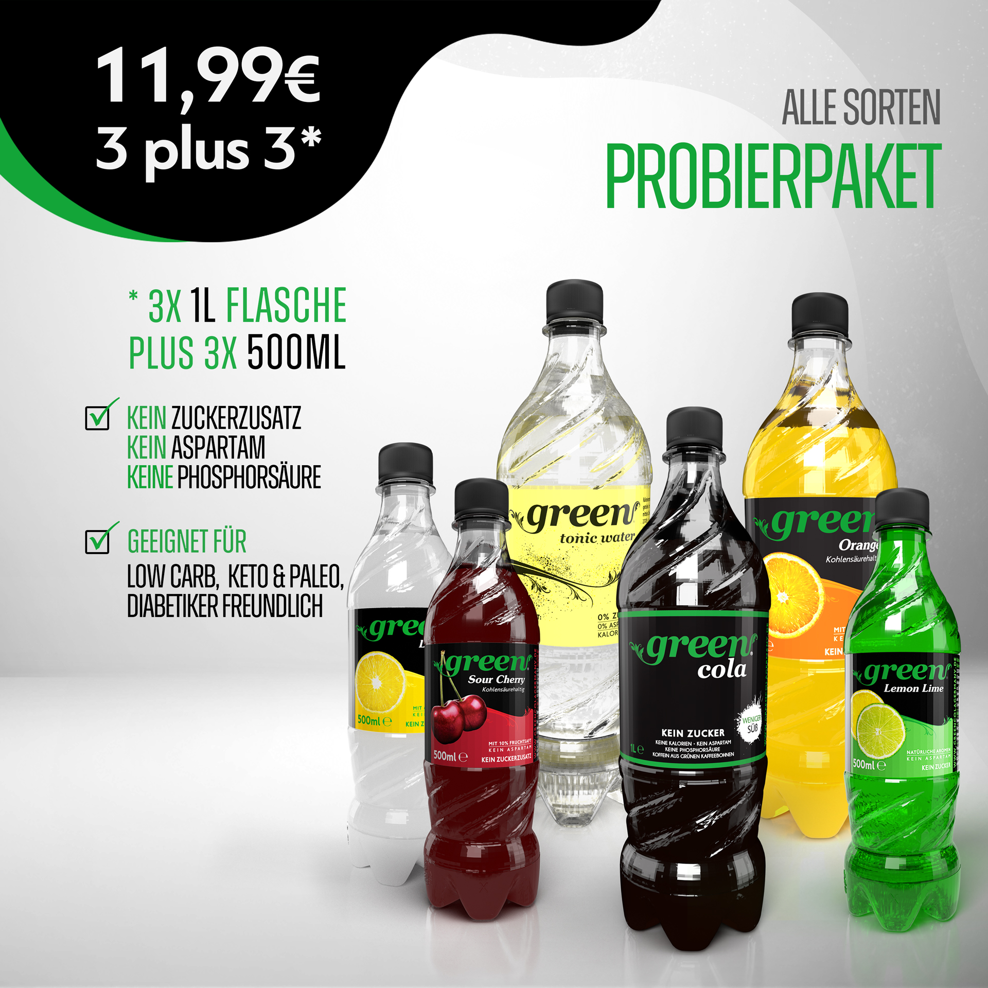 Green Limonaden - Alle Sorten Probierset