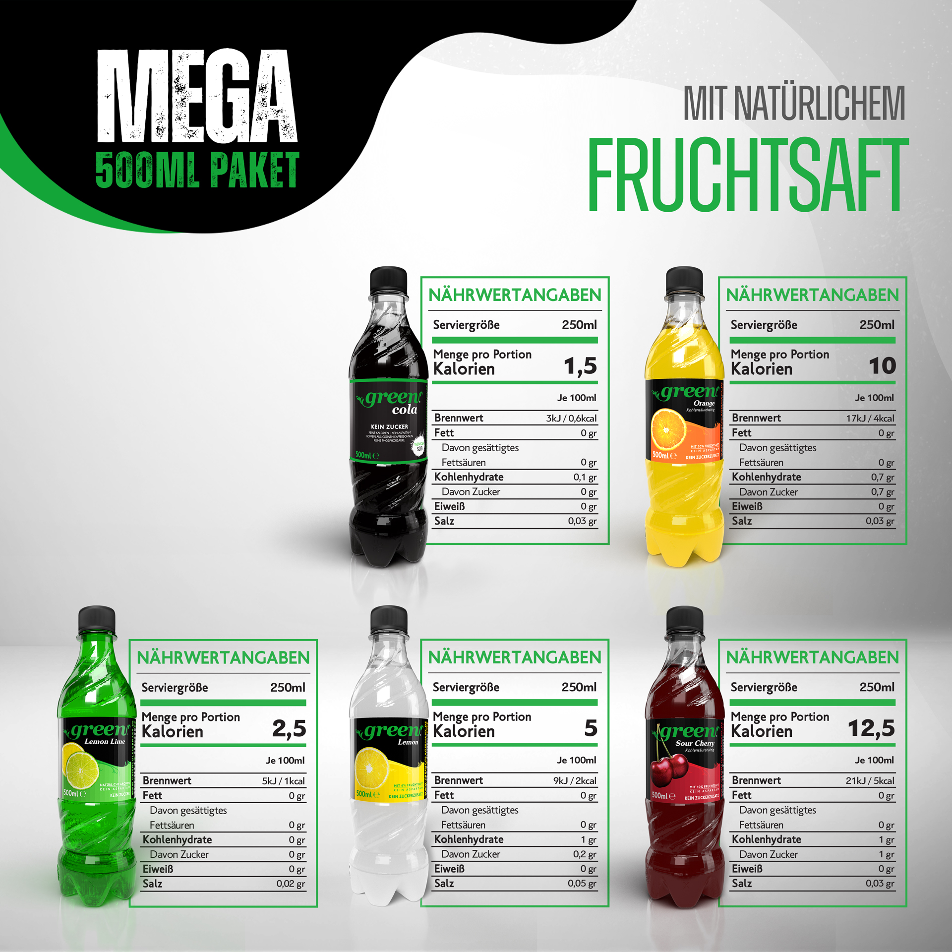 Green Mega Mix Paket 48 x 500ml